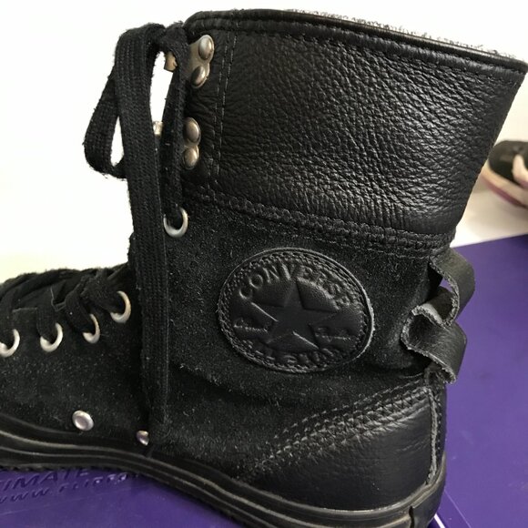 CONVERSE Women's Chuck Taylor Elsie Roldown Suede Sneakers size 8 - Picture 4 of 9